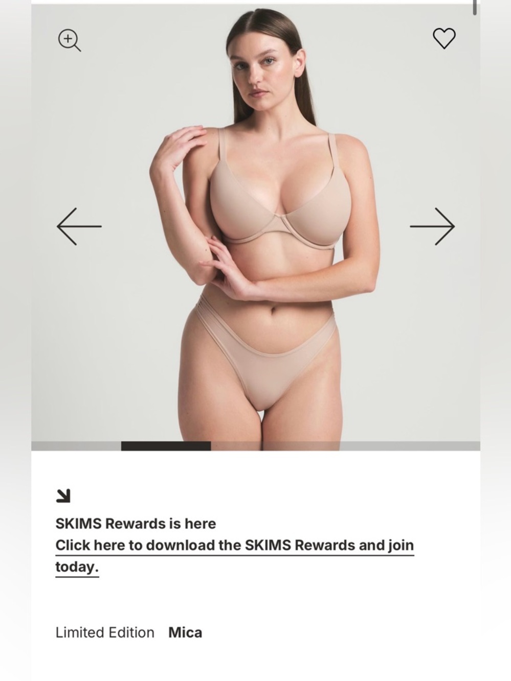 Skims 34h mica plunge bra